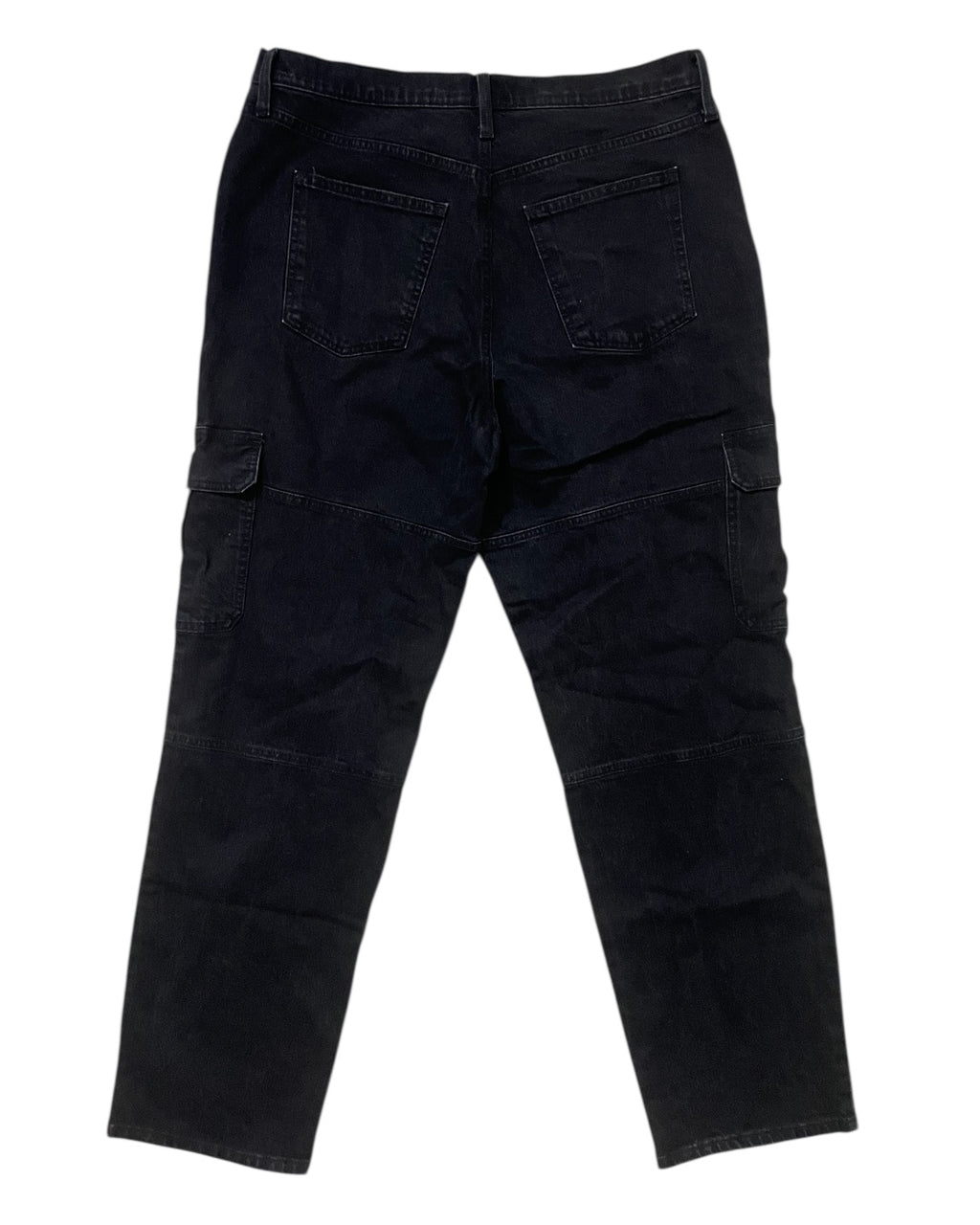 Black Denim Cargo Pants