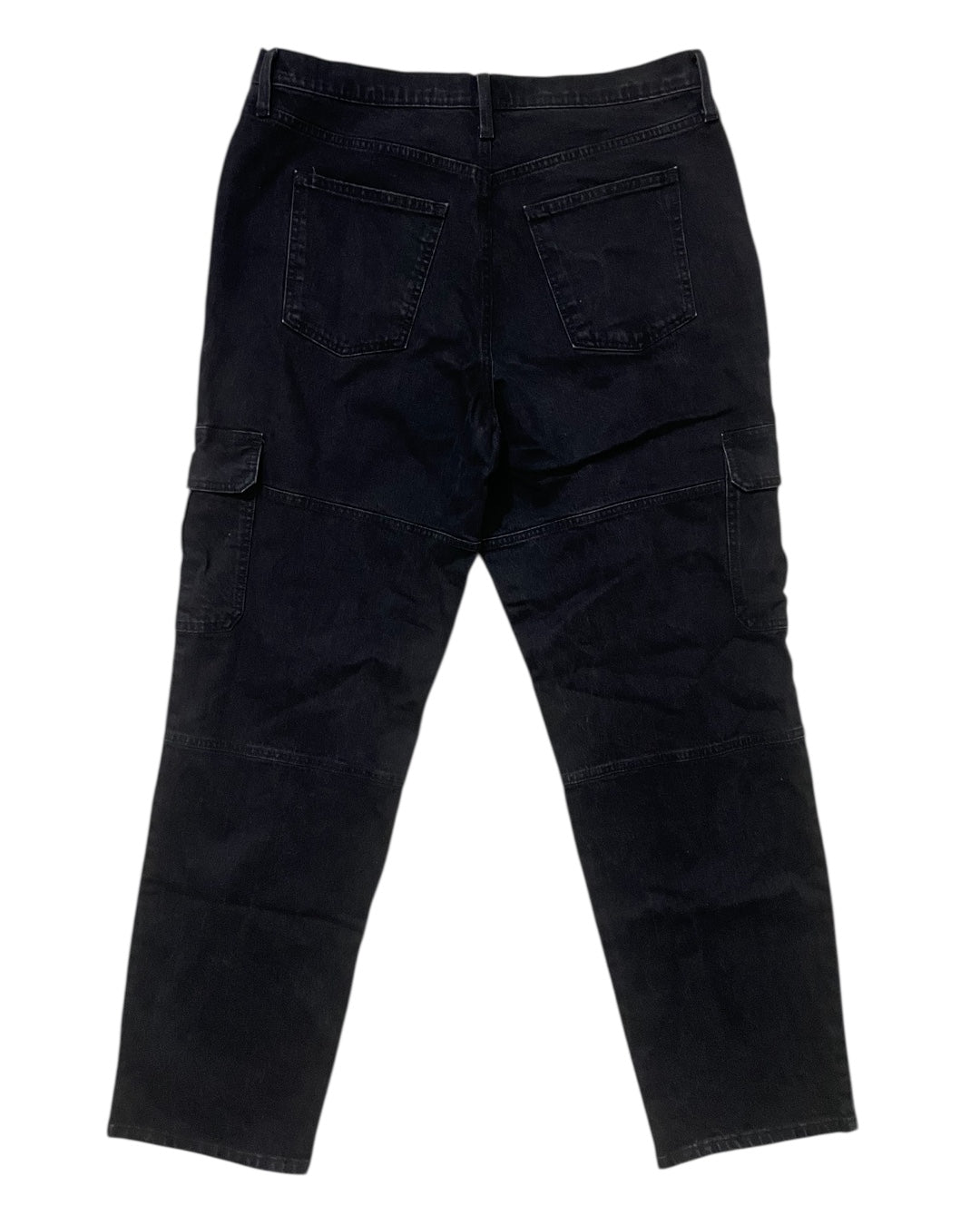 Black Denim Cargo Pants
