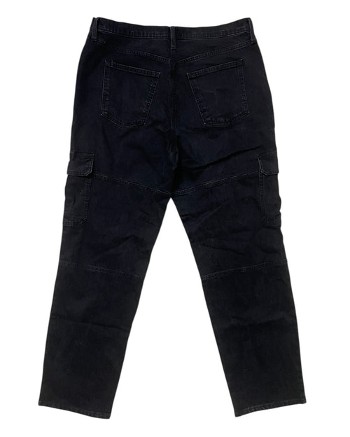 Black Denim Cargo Pants