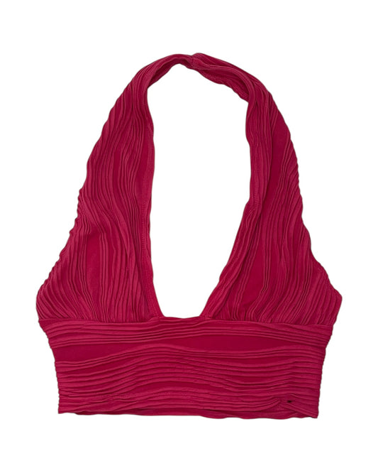 Pleated Halter Crop Top