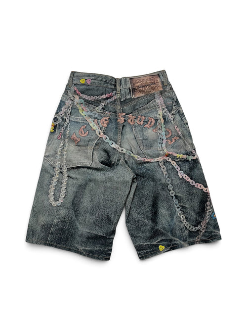 Kawaii Keychains Denim Shorts