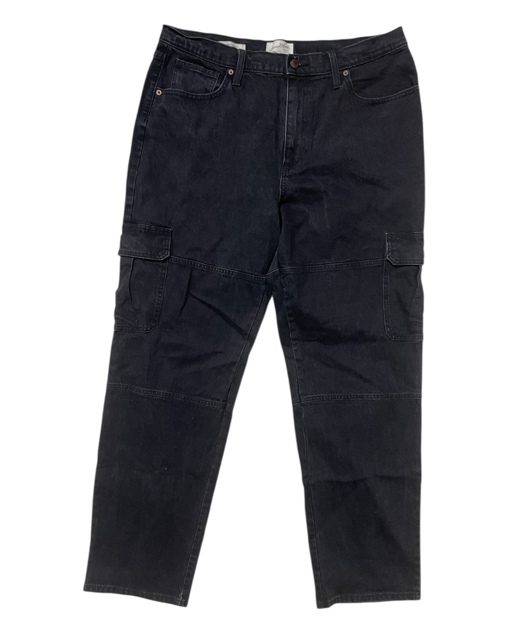 Black Denim Cargo Pants
