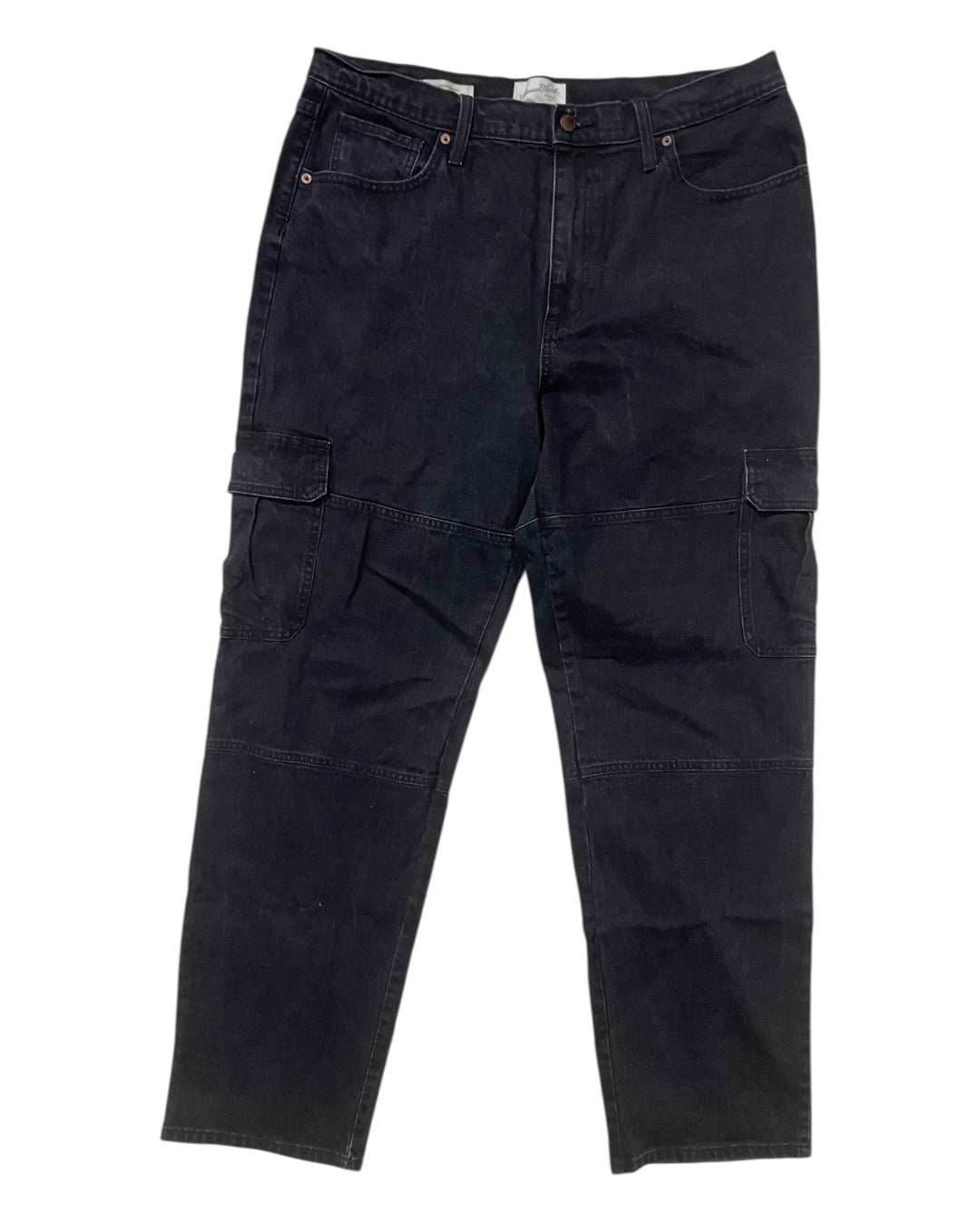 Black Denim Cargo Pants