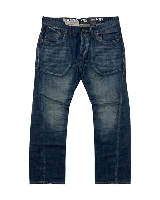 Washed Blue Bootcut Jeans