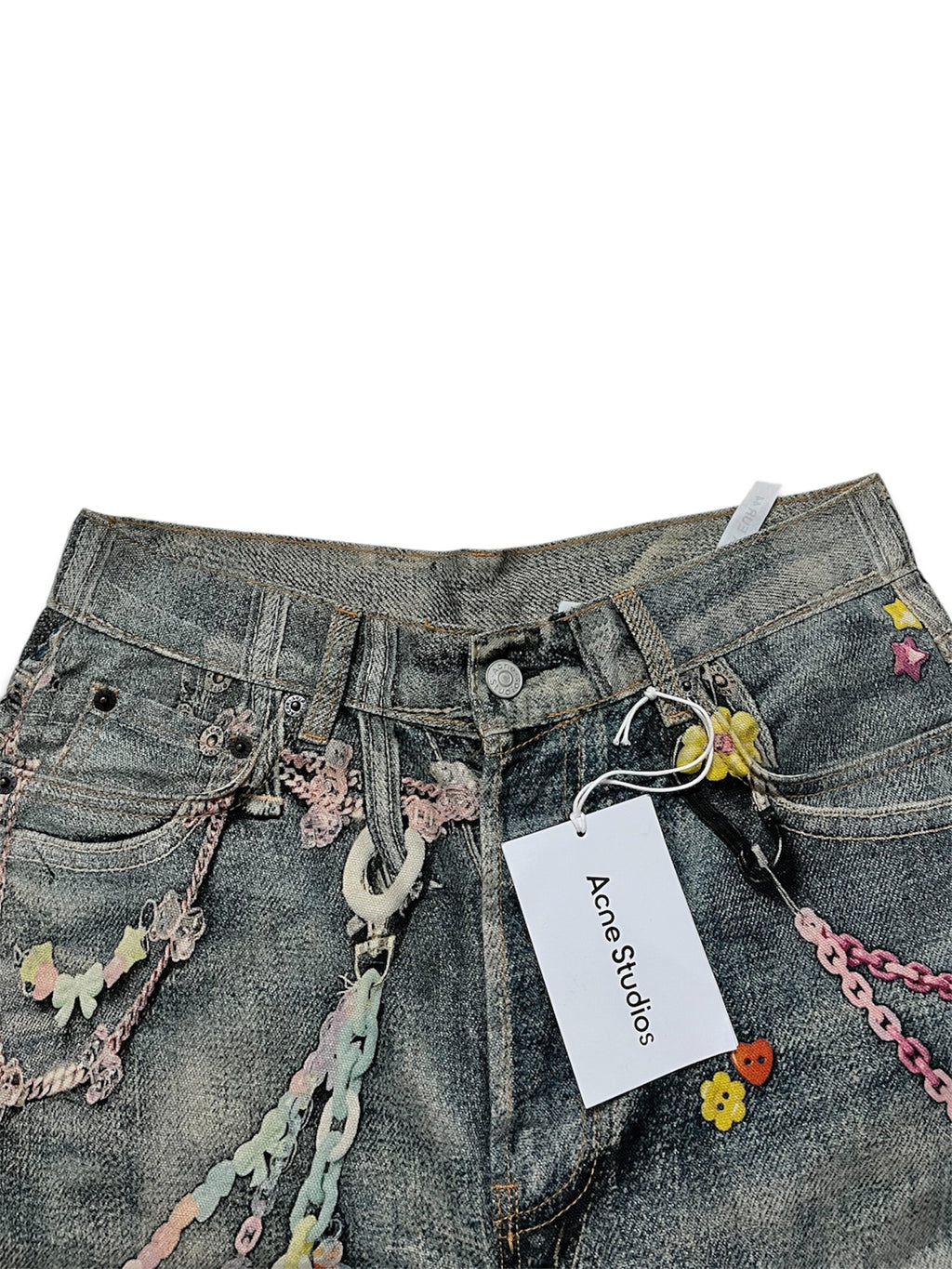 Kawaii Keychains Denim Shorts
